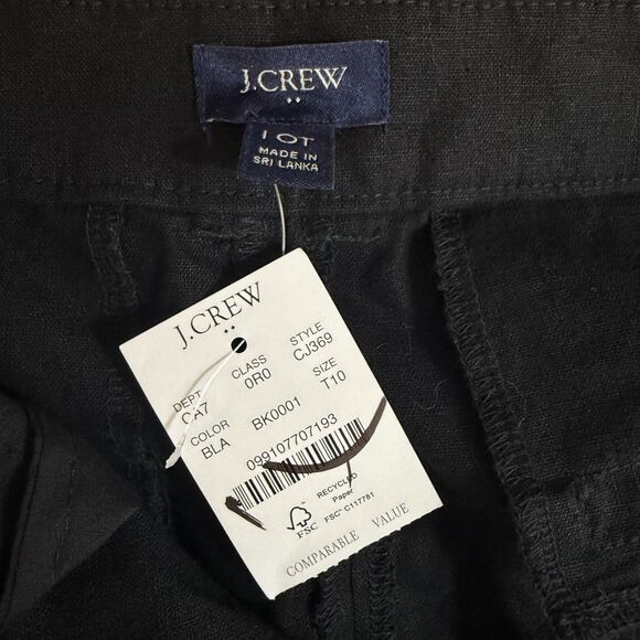 J.CREW Tall Linen-Blend Remy High Rise Wide-Leg Pant 10T Black NWT B22 - Picture 5 of 6